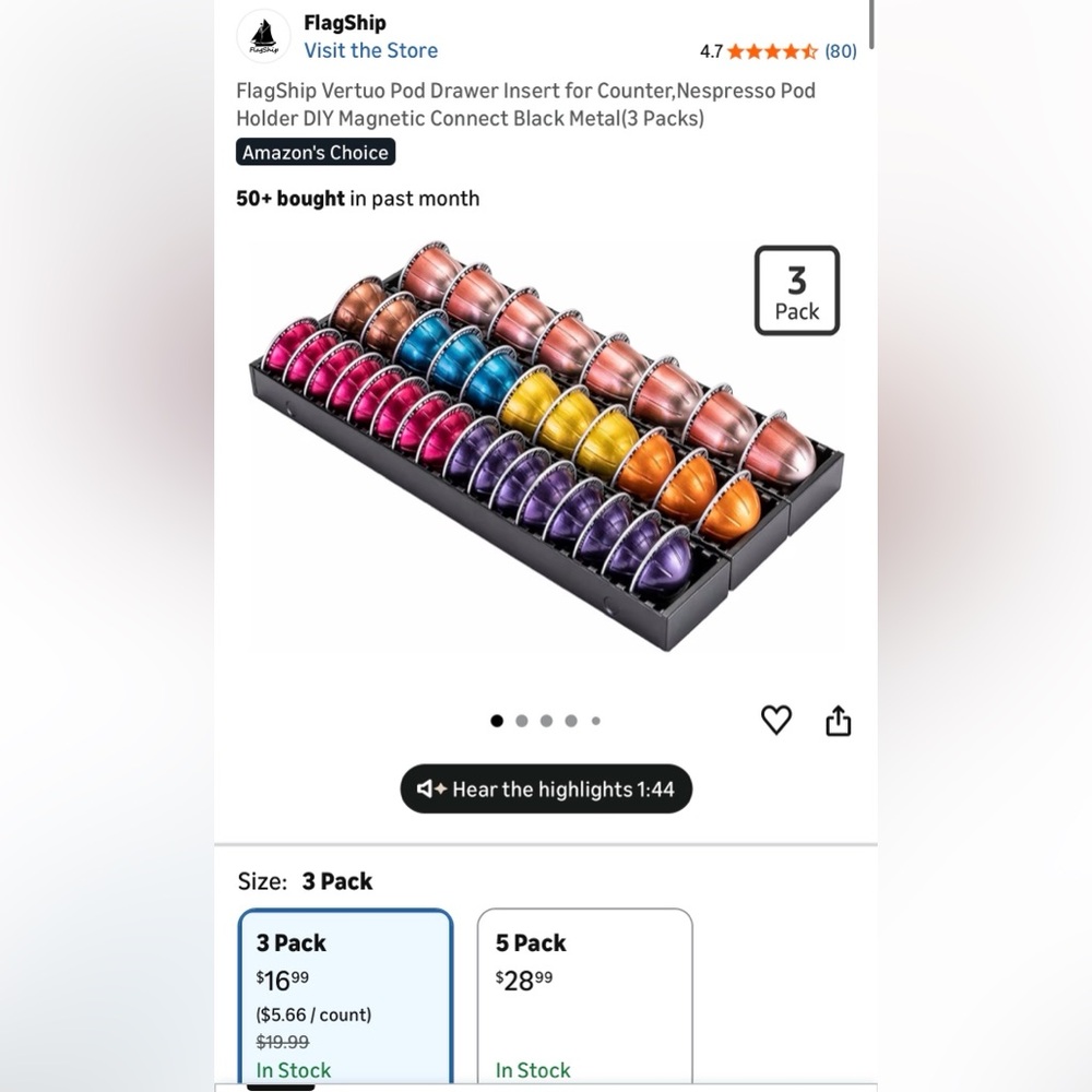Nespresso vertuo pod drawer insert to organize your nespresso pods!